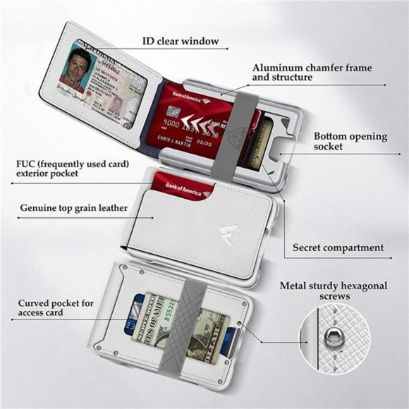 Bags Mens Wallet Tactical Bifold Wallets For Men Metal Rfid Blocking